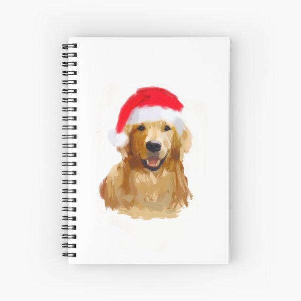 Item preview, Golden Retriever Santa Hat Dog original digital painting designed and sold by ZombieFiend.