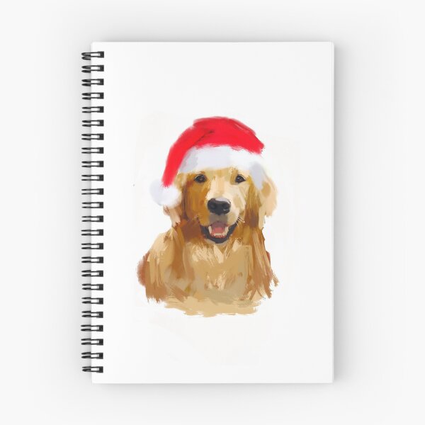 Item preview, Golden Retriever Santa Hat Dog original digital painting designed and sold by ZombieFiend.