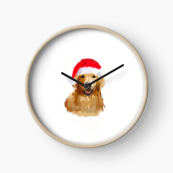 Item preview, Golden Retriever Santa Hat Dog original digital painting designed and sold by ZombieFiend.