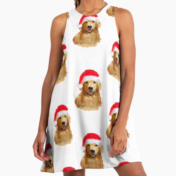 christmas dress for golden retriever Santa Christmas Dog Party Dresses | Poshdoglife.com