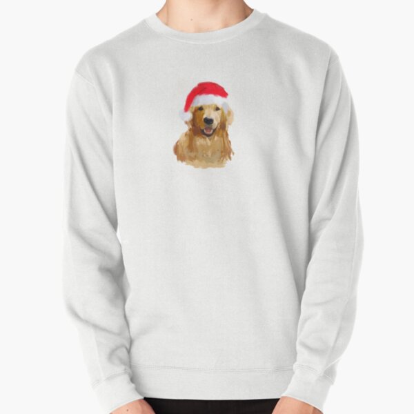 Item preview, Golden Retriever Santa Hat Dog original digital painting designed and sold by ZombieFiend.