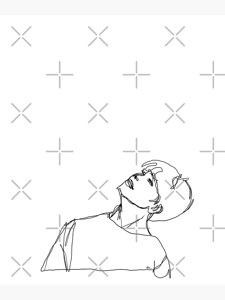 "BTS Jimin fanart line art " Art Print for Sale by Onlyyoufa Redbubble