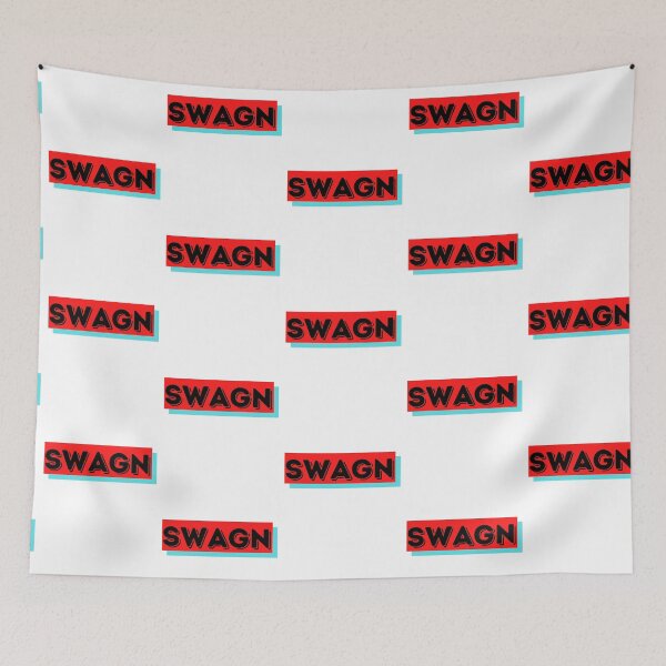 Item preview, SWAGN colorful design one word saying with black bold text in red and teal box designed and sold by milkasweet.