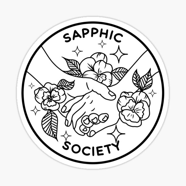 Sapphic Society (Black) Sticker