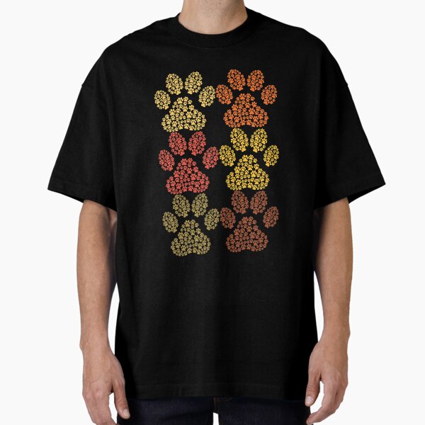 Fall - Paw prints Oversized T-Shirt