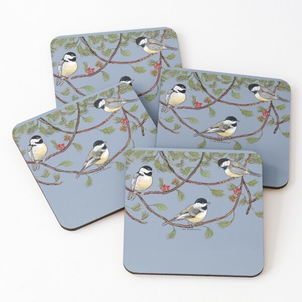 Item preview, Chickadee & Pine Boughs designed and sold by halfmoonharry.