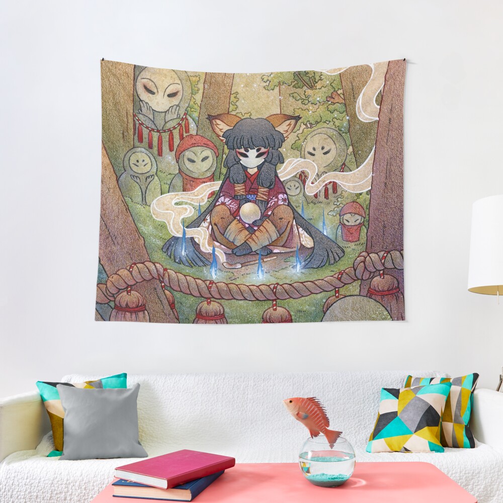 Discover Circle - TeaKitsune Fox Yokai Tapestry