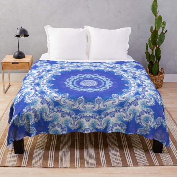 Item preview, Clarity Mandala in Blue and White designed and sold by Kelly Dietrich Mandala & Fractal Art.