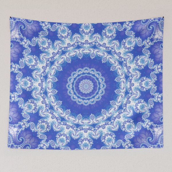 Item preview, Clarity Mandala in Blue and White designed and sold by Kelly Dietrich Mandala & Fractal Art.