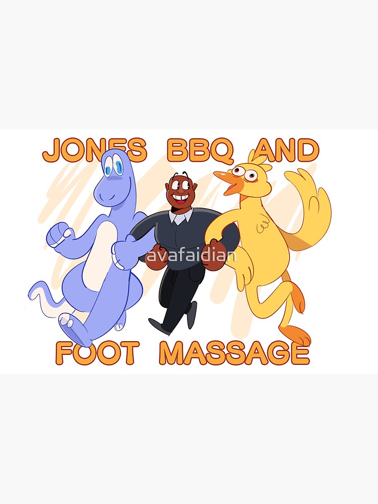 "Jones BBQ And Foot Massage" Sticker for Sale by avafaidian Redbubble