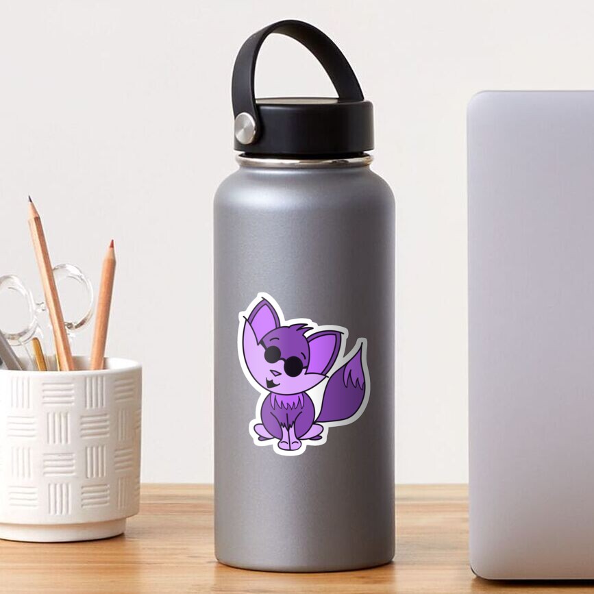 Cute Cool Fox Baby Purple Sticker