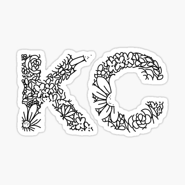 Item preview, kc letters black floral designed and sold by colorpop19.