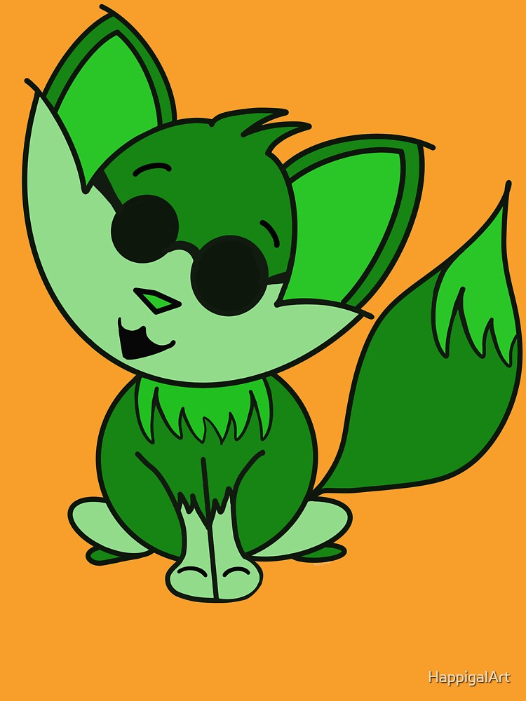 Thumbnail 7 of 7, Classic T-Shirt, Cute Cool Fox Baby Green designed and sold by HappigalArt.