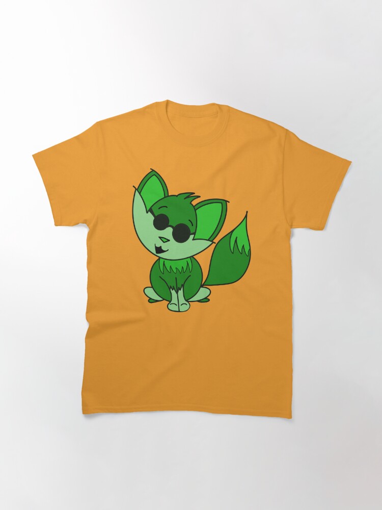 Thumbnail 2 of 7, Classic T-Shirt, Cute Cool Fox Baby Green designed and sold by HappigalArt.