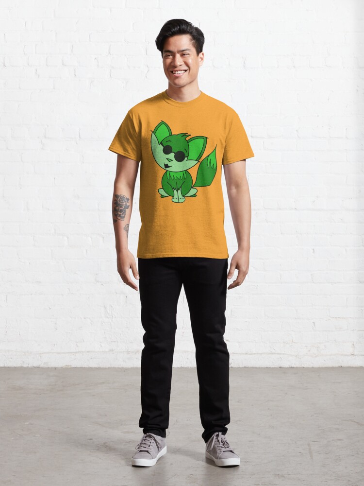 Thumbnail 3 of 7, Classic T-Shirt, Cute Cool Fox Baby Green designed and sold by HappigalArt.