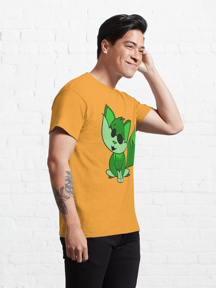Classic T-Shirt, Cute Cool Fox Baby Green designed and sold by HappigalArt
