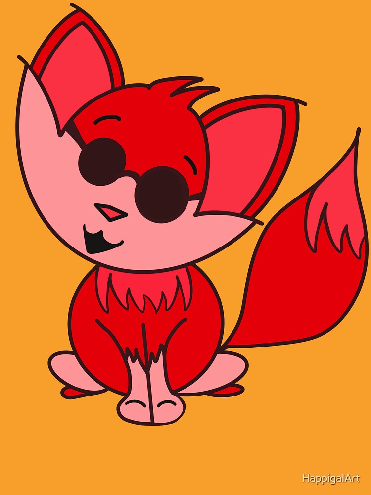 Cute Cool Fox Baby Red by HappigalArt