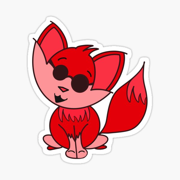 Cute Cool Fox Baby Red Sticker
