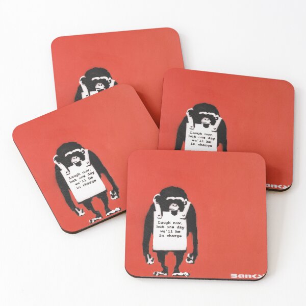 Item preview, Banksy Monkey Laugh Now Red With Stencil Signature designed and sold by WE-ARE-BANKSY.