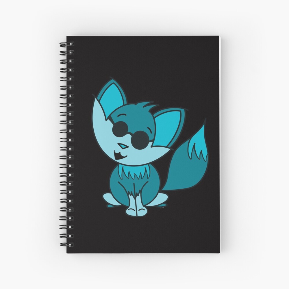 Cute Cool Fox Baby Teal Spiral Notebook