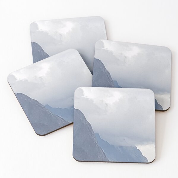 Item preview, Blue mountain haze and clouds - greys, green, blue, white. Mountains near Courmayeur, Italy. designed and sold by JellyBeenzz.