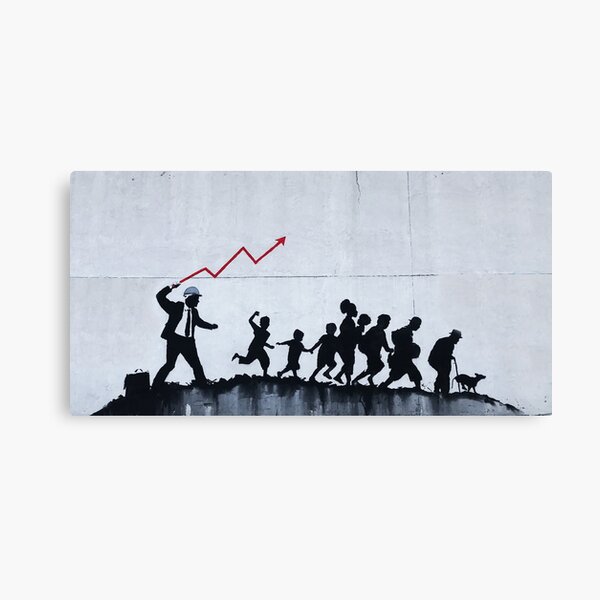 Banksy New York arrimage des travailleurs avec un fouet à flèche en stock Impression sur toile