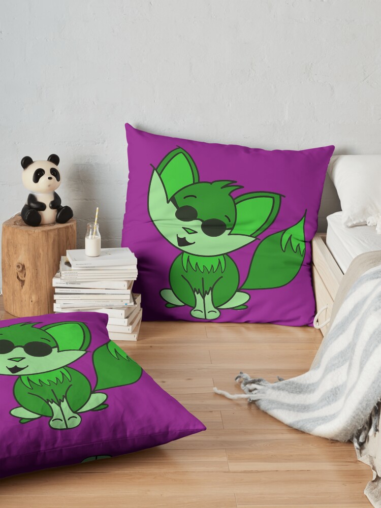 Alternate view of Cute Cool Fox Baby Green Floor Pillow