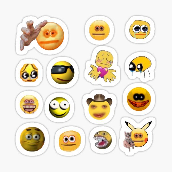 cursed emoji sticker pack Sticker for Sale by dividedlines