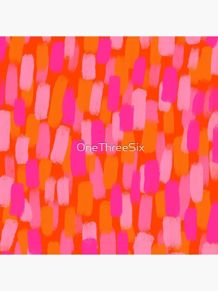 Thumbnail 5 of 5, Acrylic Block, Abstract, Pink and Orange, Paint Brush Effect designed and sold by OneThreeSix.