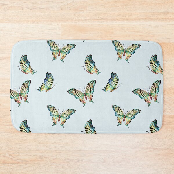 Item preview, Watercolor Blue Butterflies on Aqua Blue designed and sold by Sharon Schwalbe.