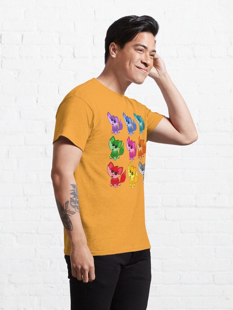 Thumbnail 5 of 7, Classic T-Shirt, Cute Cool Foxes Babies Rainbow Multi designed and sold by HappigalArt.