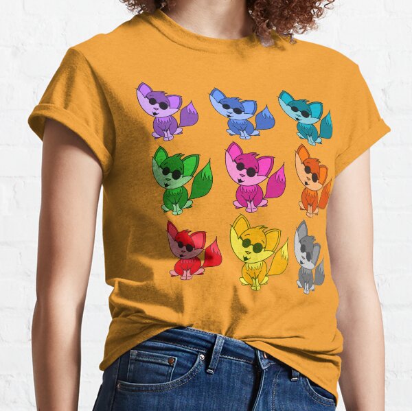 Cute Cool Foxes Babies Rainbow Multi Classic T-Shirt