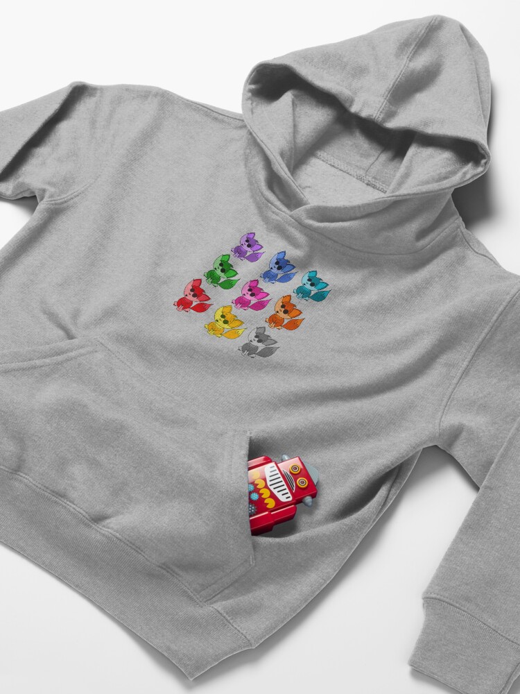 Alternate view of Cute Cool Foxes Babies Rainbow Multi Kids Pullover Hoodie