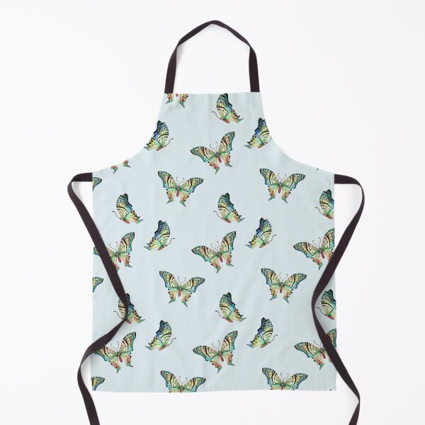 Item preview, Watercolor Blue Butterflies on Aqua Blue designed and sold by Sharon Schwalbe.