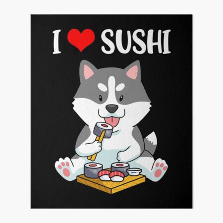 Sushi Gift Women Red Lips Gift Men Raw Fish Japanese Sushi Art Board Print  for Sale by DSWShirts