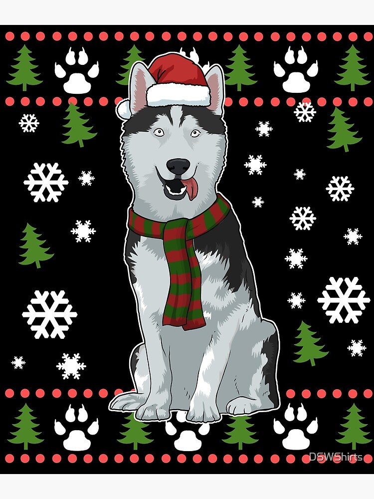 Christmas Siberian Husky Gift Women Dog Siberian Husky Greeting Card for  Sale by DSWShirts