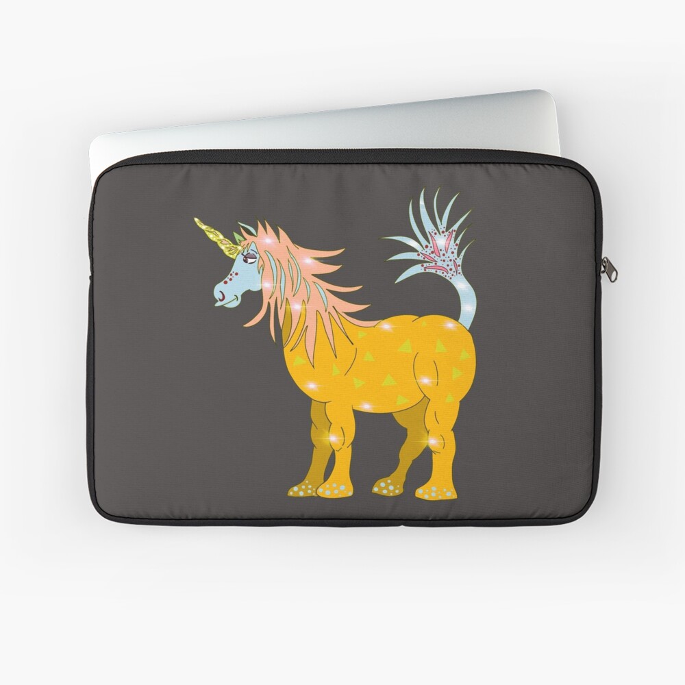 Mystical Magical Unicorn Yellow Laptop Sleeve