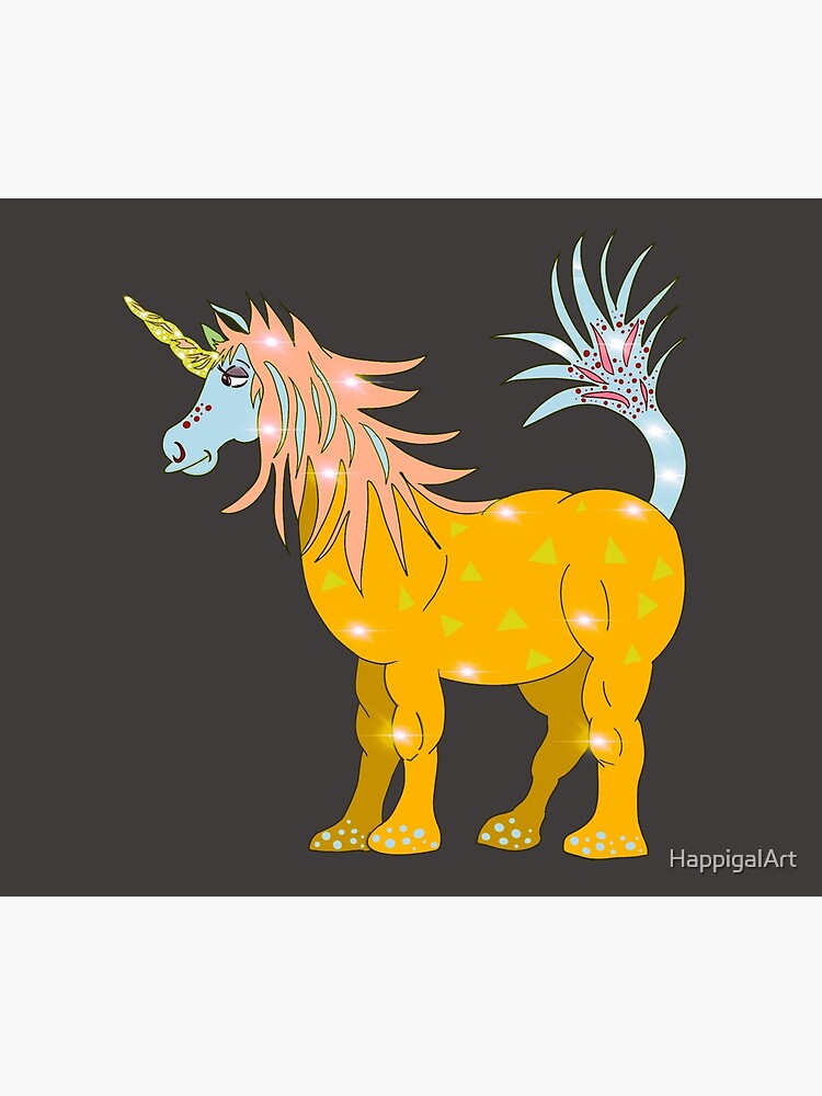 Mystical Magical Unicorn Yellow by HappigalArt