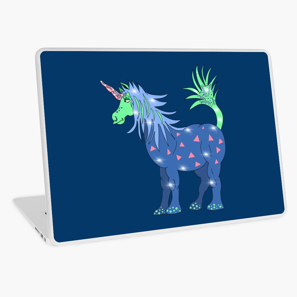 Mystical Magical Unicorn Blue Laptop Skin