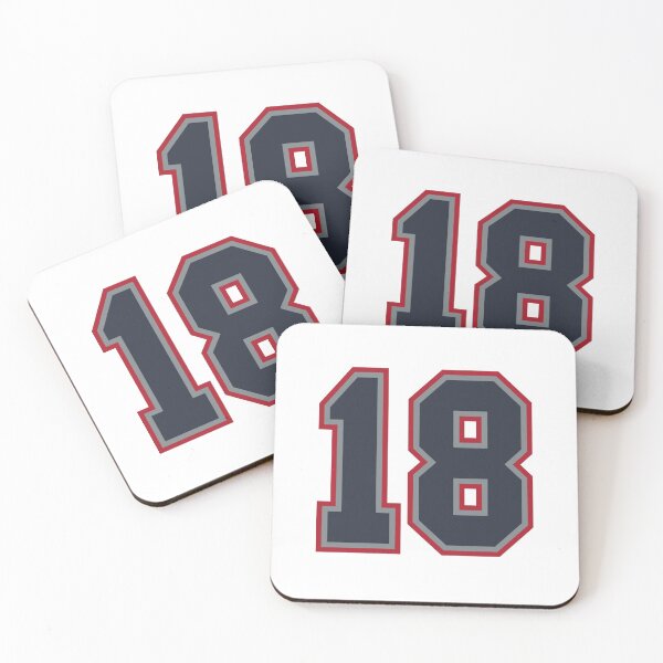 Item preview, 18 Navy Grey Red Sports Number Eighteen designed and sold by HelloFromAja.