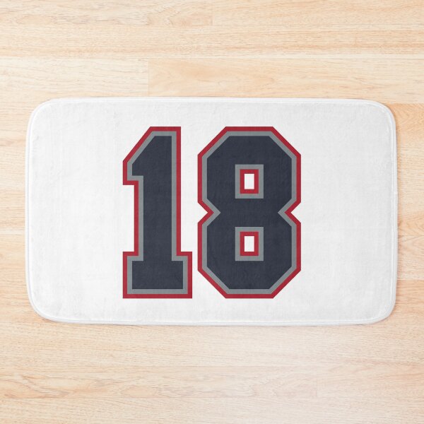 Item preview, 18 Navy Grey Red Sports Number Eighteen designed and sold by HelloFromAja.
