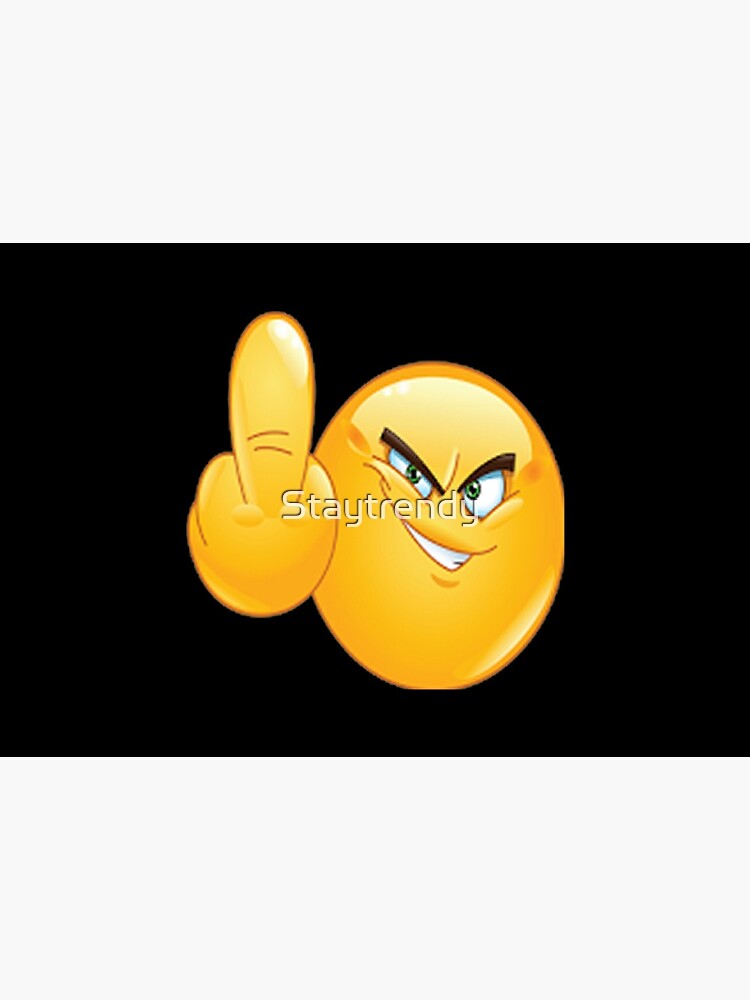 "Middle Finger Funny Stare Emoji" Mask by Staytrendy | Redbubble