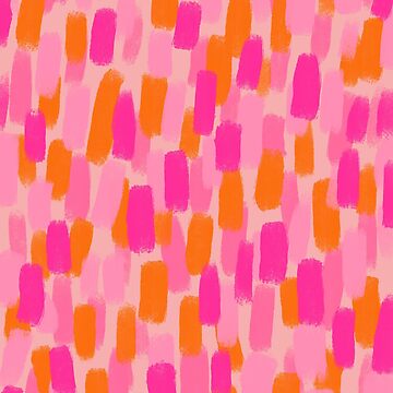 Artwork thumbnail, Abstract, Pink with Orange, Paint Brush Effect by OneThreeSix