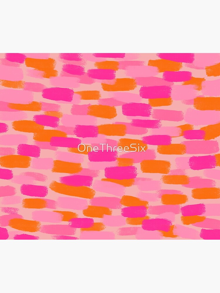 Thumbnail 6 of 6, Throw Blanket, Abstract, Pink with Orange, Paint Brush Effect designed and sold by OneThreeSix.