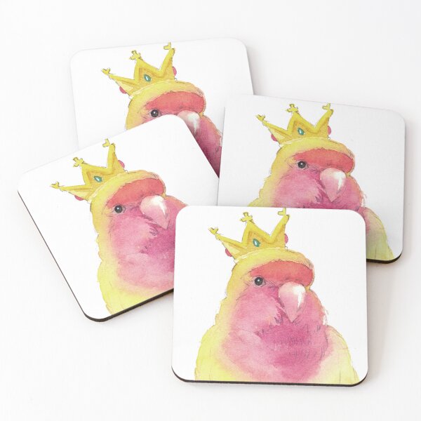 Item preview, Peach face Lovebird watercolor designed and sold by Patricia Wong.