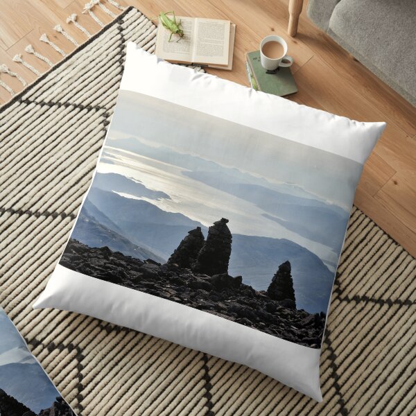 Cairns located near the summit of Ben Nevis Floor Pillow