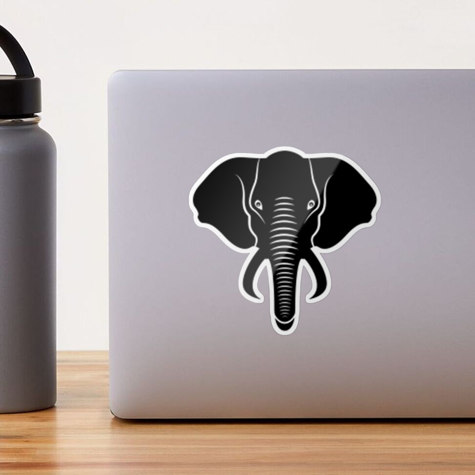 Sticker Décoratif Pour Abattant WC - Éléphant 35x42 Cm - Vinyle Blanc, Pose Facile - Fabriqué En France