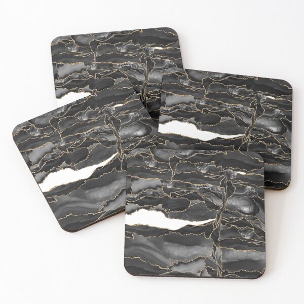 Item preview, Black and Gold Glitter Agate designed and sold by Alemi.