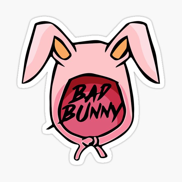 Bad Bunny Red Heart Sticker Simple Sticker Decal for Laptop Phone