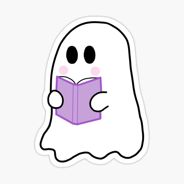 Item preview, Halloween Reading Ghost Purple Book designed and sold by 24hourlibrary.
